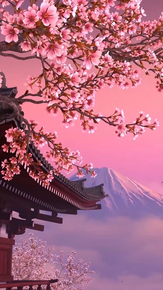 樱花富士山