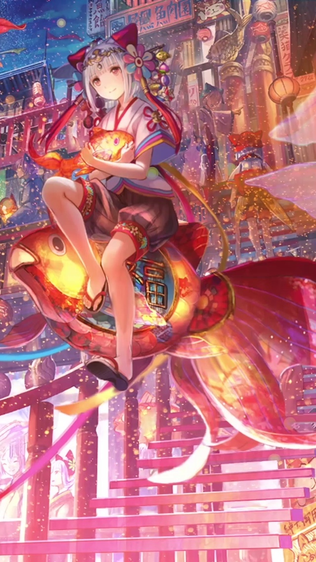锦鲤少女金鱼漂流唯美