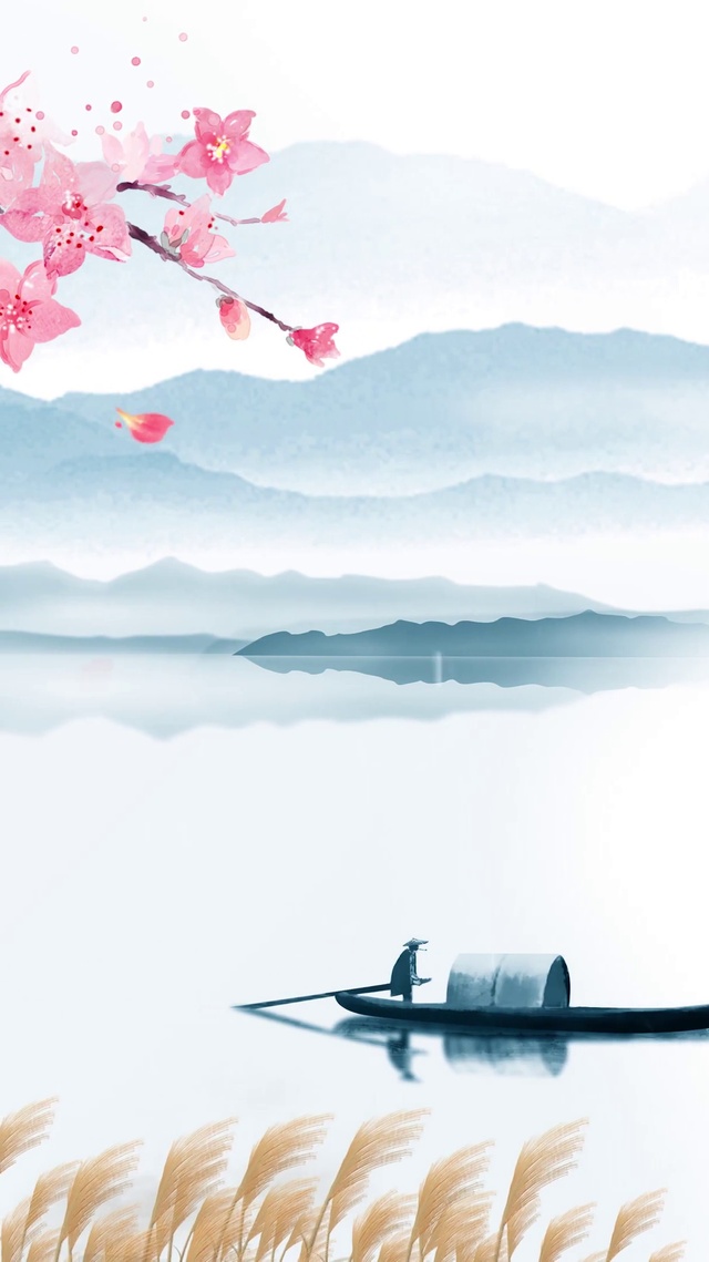 中国风山水小舟