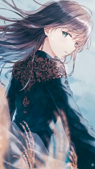 雪花飘落美少女