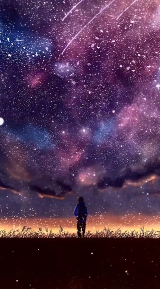 星空下的背影