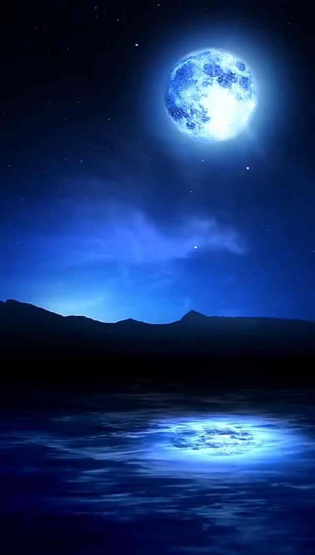 夜晚的月
