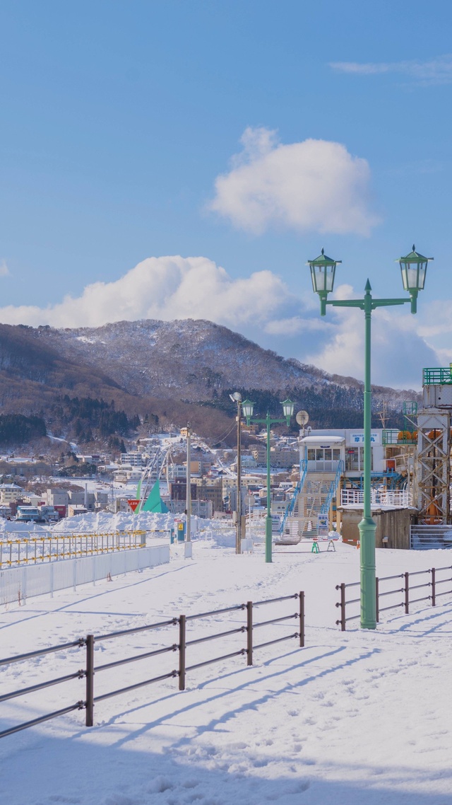 手机壁纸高清雪,冬天,城镇风光