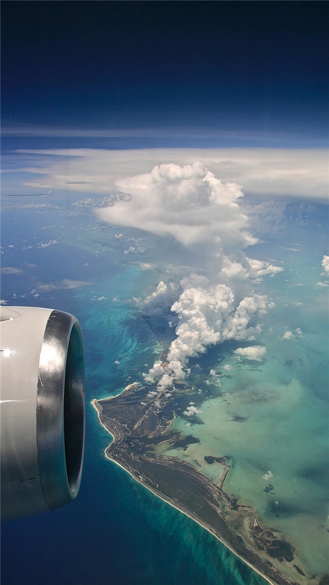 手機壁紙海,藍天白雲