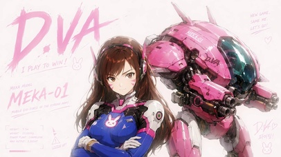 守望先锋DVA 粉色机甲少女