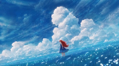 蓝天下的少女