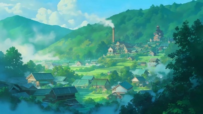 护眼绿景山川