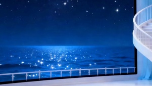 夜景星空大海带鱼屏