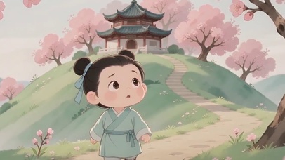 桃花飘落