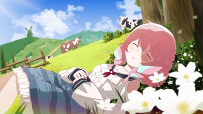 休憩的少女