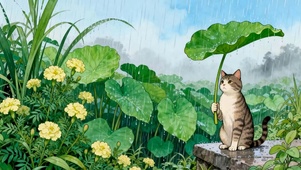 雨天猫咪