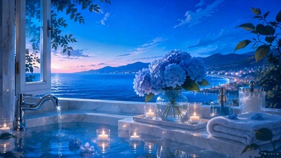 蓝调临海治愈浪漫海景