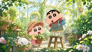 蜡笔小新花房闲时