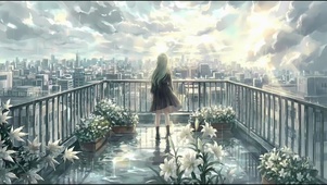 雨后天台百合少女