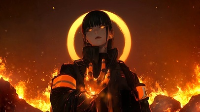 光环少女-火焰工装-金环