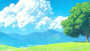 白云树木带鱼屏
