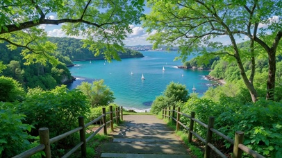 清新海湾林间步道风景