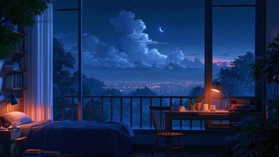 绝美窗外夜景