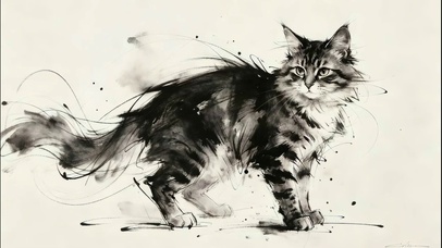 水墨帅气狸花猫