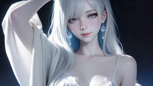 银发蓝眼清纯美女