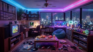 城市霓虹房间