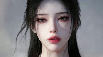 清冷氛围感黑发女神