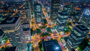 璀璨夜景繁华都市风光