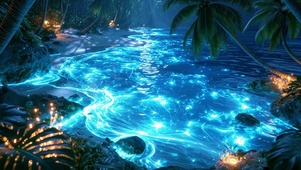 荧光海浪