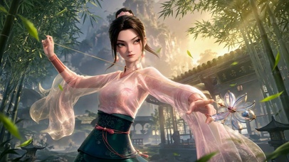 古风竹林国风美少女何仙姑