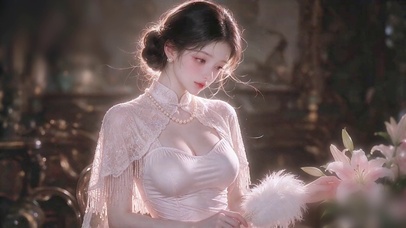 温柔粉旗袍少女