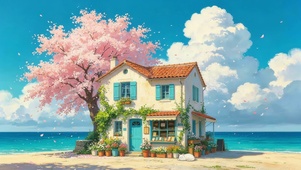 海边樱花小屋
