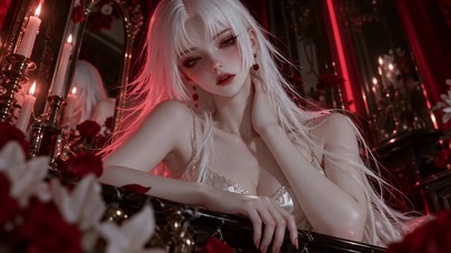 冷艳银发氛围感美女