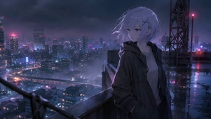 雨夜天台