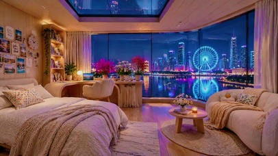 超治愈全景温馨卧室