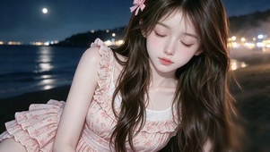 海边清纯少女