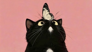可爱小黑猫