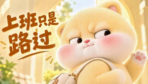 软萌小熊上班路过