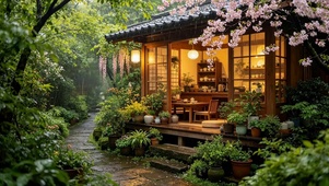 治愈雨天小木屋