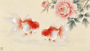 牡丹花小金鱼