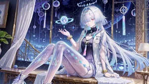梦幻银发二次元美少女莫宁