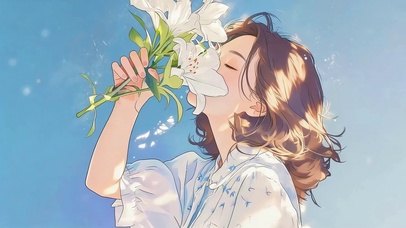 闻花香女孩