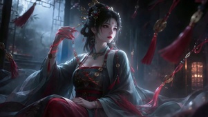 氛围感汉服红线美人