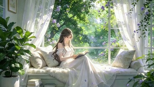 休闲看书女孩