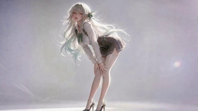 光影白发清纯二次元美少女
