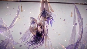 紫纱古风倒挂美少女
