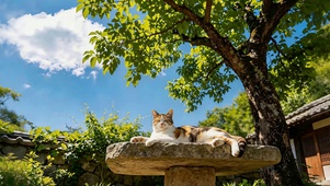 小院闲猫 护眼