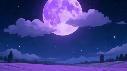 夜景星空树木带鱼屏