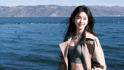 湖畔美女日常美照