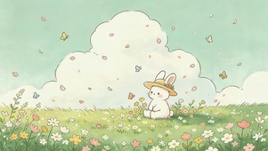 可爱草地小兔