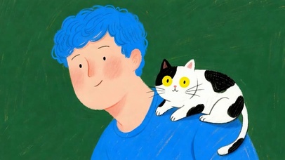 男孩与猫咪
